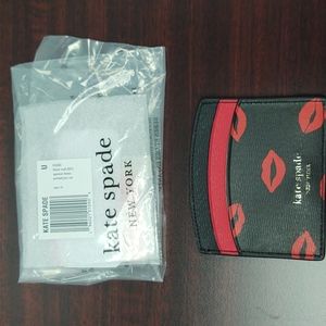 Kate Spade Spencer Kisses Black & Red Cardholder